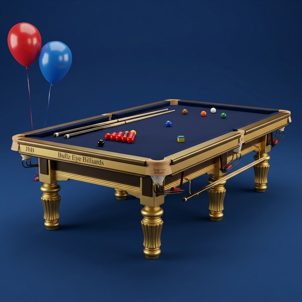 Bullz Eye Billiards Platinum Mini Snooker Table (Gold Legs)