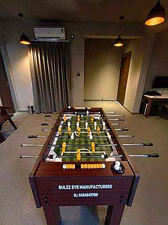 Wooden Foosball Table Top Perspective