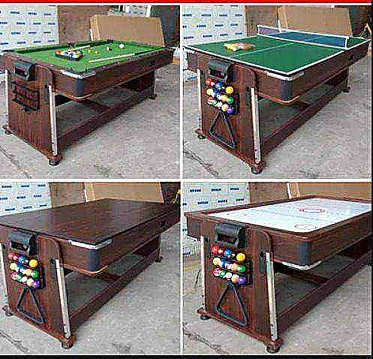 4-in-1 Multi Game Table Real Collage